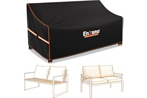 Enzeno Housse de Protection pour Meubles de Jardin,en Forme de L, Imperméable et Coupe-Vent, pour Canapé d'angle Extérieur,Salon de Jardin,Rectangulaire,225x99x80/40cm
