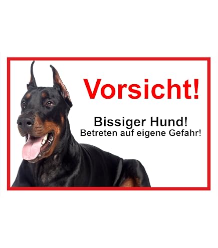 Warnschild 'Vorsicht! Bissiger Hund!' Aus Alu/Dibond (300x200 Mm): Wetterfest, Stabil 3 Mm, Für Garten & Tor.