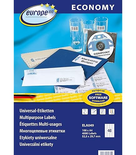 Etichette Multiuso, 70 X 37 Mm, 24 Etichette Per Foglio, Bianco (confezione 100 Fogli) - Etichette Multiuso - Foto 5