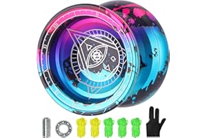 REAQUE Yoyo Professionale Per Bambini E Principianti, Yoyo In Lega Di Alluminio, Risposta Reattiva Automatica Yo Yo, Con 5 Corde E Guanto Yo-Yo, Strumento Di Rimozione Del Cuscinetto(Colore nascosto)