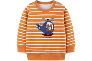 LANGUBABY Kinder Jungen Sweatshirt Weihnachten Cartoon Pullover Langarm Baumwolle Top Größe 92-122, 1-7 Jahre