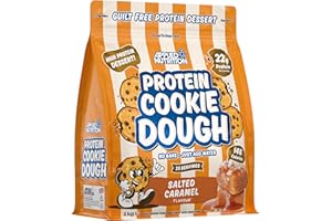 ‎APPLIED NUTRITION Applied Nutrition Protein Cookie Dough - Hochwertiger Proteinsnack, Über 22 g Protein pro Portion, Verzehrfertig – Kalorienarm, Gesundes Naschen (1kg, Salted Caramel)