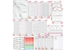 WORIDAREX A6 Budget Planner Deutsch, Bugetplaner Startset mit 8 Sparchallenges, Budget Binder mit 4 Bargeldübersicht, 12 Budgetblätter, Finanzplaner Haushaltsbuch, Geld Organizer,Sparen mit Umschlagmethode