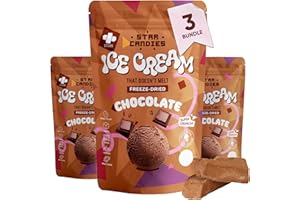 Star Candies Gefriergetrocknetes Schokoladeneis | Gefriergetrocknete Süßigkeiten | Freeze Dried Candy | Weltraum- und Astronauten-Snack | Geburtstags- oder Party (150 g, 3er Pack)