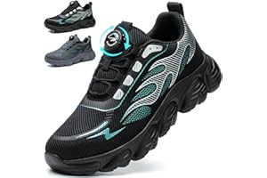 Mitudidi Scarpe Antinfortunistiche Uomo Leggere Donna Scarpe Antinfortunistiche Uomo Unisex Rapida dei Lacci Sneakers Cordoncini per Scarpe a pomello con Tappo in Acciaio Traspirante 38-46 EU