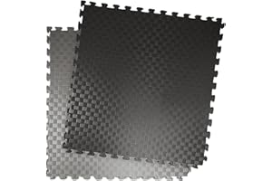 DONATIF – Tatami Puzzle Gym 100x100x2 cm, Tapis de fitness caoutchouté, Tapis de gymnastique Tatami en caoutchouc, Rouge/Bleu