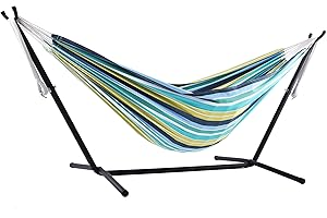 Vivere DOUBLE COTTON HAMMOCK WITH STAND (250 CM) - CAYO REEF
