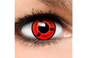 FUNZERA Lentillas de contacto de colores SHARINGAN ANIME, 1 par, sin receta, perfectas para Cosplay