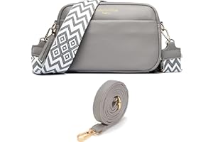 YISUOHOOM Kleine Handtasche Damen Umhängetasche Crossbody Bag Messenger-Bags Bags for Women Grau Mit Kreditkartenfach und 2 Arten von Schultergurten