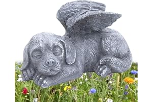 LHYBTM Estatua de Ángel para Mascotas, Conmemorativa de Perro Ángel para Mascotas, Mascota Perro Estatua, Estatua Conmemorativa de Perro Dormido de Resina para Honrar a la Mascota Amada Casa jardín
