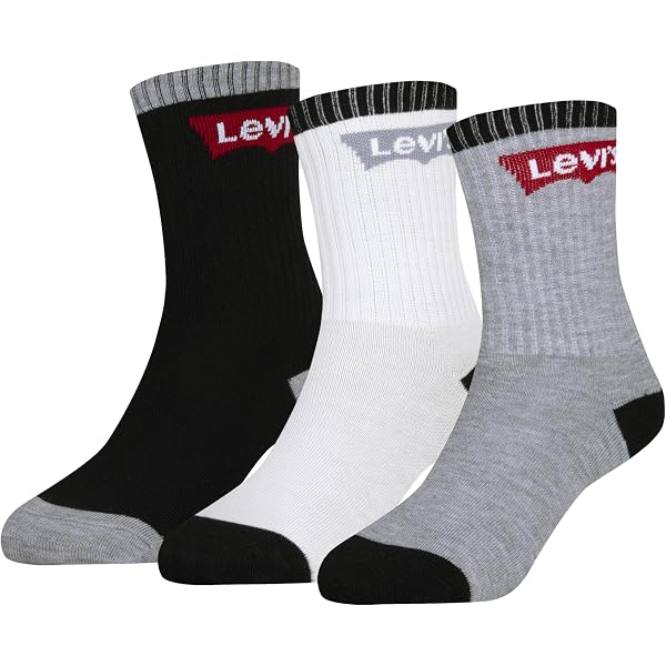 Levi's Kids Lhn Box Tab Mid Cut 6Pk Calzetteria, Dark Grey Heather, 5 Unisex -Bambini, XXS(4-5 - 8