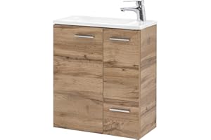 ‎SCHILDMEYER Schildmeyer Matteo Waschtisch 137111, Eiche Landhaus Dekor, 50,0 / 25,0 / 60,0 cm