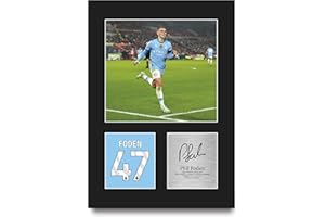 HWC Trading Phil Foden Manchester City Gifts Printed Signed Autograph Picture for Football Fans and Supporters - A4 Portrait