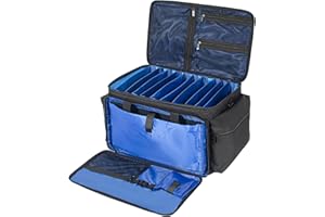 AKOZLIN DJ Cable File Bag with Detachable Dividers and Bottom Cable Bags for Musicians Travel Gig Bag for 15.6" Laptop,Professional DJ Gear, Sound Instrument and Music Equipment Accessories,Large