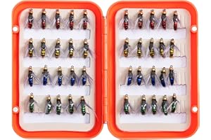 Matymats 10pcs/30pcs/35pcs/40pcs/76pcs/100pcs Fly Fishing Flies with/without Fly Fishing Box, Trout Flies, Dry/Wet Flies, Fly Fishing Lures for Bass Trout Salmon