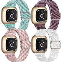 Gimuk Sportarmband Für Fitbit Versa 3/Sense – Gewebtes Nylon, Atmungsaktiv, Verstellbar Für Damen & Herren