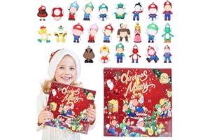 Angenster Mario Adventskalender 2024, 24 Tägiger Weihnachts Advent Calendar 2024 mit 24 Bros Figuren, Anime Adventskalender 2024 Kinder und Erwachsene, Weihnachts Countdown Kalender für Dekoration