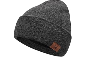 Bequemer Laden Winter Warm Beanie Mütze Slouchy Wintermütze Strickmütze mit Fleece Gefütterte für Herren und Damen