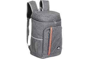 Skymico Zaino Termico da 28 Litri - Borsa Termica Extra Large Zaino da Picnic Zaino Impermeabile Zaini Ultraleggeri Uomo Donna per Campeggio, Barbecue, Trekking, Picnic Grigio