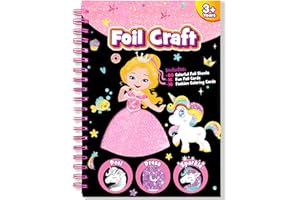 LIKYMO Foil Art for Kids - Foil Craft Book Art and Craft for Kids, DIY Creative Activity Gifts for 4 5 6 7 8 9 Year Old Girls Boys (Princess)