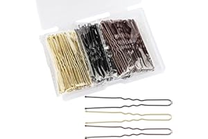Mbsomnus 150 piezas Horquillas para el Pelo en U 6cm Horquillas de Metal Horquillas para el Cabello para Mujeres Niñas Mujeres Accesorios para el Pelo Peluquería Negro Dorado Marrón