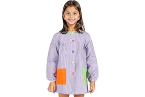 Etrexonline Bata Escolar Unisex para Niños y Niñas - Uniforme Infantil para Guardería y Colegio con Botones, Duradero y Cómodo