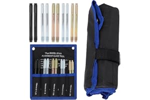 WODHMIEY Wheel Alignment Tool Set Stainless Steel 11pcs Tyre Changing Kit M12x1.25 M12x1.5 M14x1.25 M14x1.5 M15x1.25 Threaded Wheel Hanger Pins with Storage Bag for Car Tyre Alignment Mounting