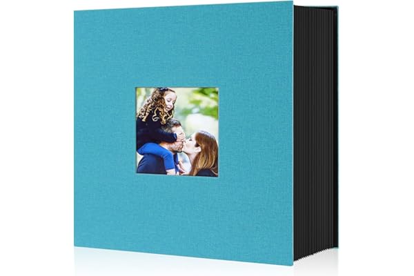 Lanpn Album de Fotos 10x15 1000, Grande Lino Album para Photos Bolsillos Verticales Horizontal Teal Verde Azulado