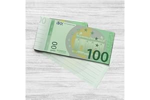 SCRATCH LOVER Scratch Cash Block 100 € Euro - 50 Billets sur lesquels Écrire, Argent Coupon, Bloc-Notes, Coupons De Réduction, Gadgets (taille Réelle)