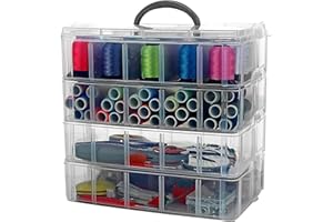 Bins & Things Storage Container with 30 Adjustable Compartments for Storing & Organizing Sewing Embroidery Accessories Threads Bobbins Beads Beauty Supplies Nail Polish Jewelry Arts & Crafts - Large