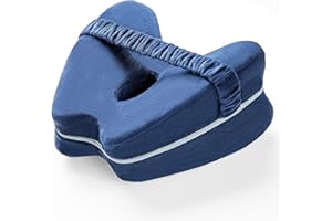 CAIFU Knee Pillow, Memory Foam Wedge Pillow Knee Pillow for Sleeping on Side, Leg Pain, Knees Pain, Joints Pain & Pregnancy Bed Leg Cushion for Side Sleepers（Blue）