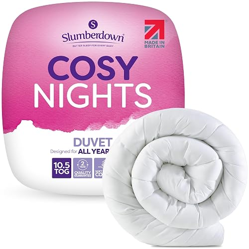 Slumberdown Cosy Nights Single Duvet 10.5 Tog - Soft & Breathable All Year-Round Single Quilt for Summer, Autumn & Winter | UK-Made, Non-Allergenic & Washable (135 x 200cm)