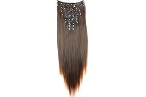 ‎CAISHA CAISHA XXL 50cm 8 Teile Set CLIP IN EXTENSIONS Nicole Haarverlängerung Haarteil Glatt Braun Mix CES116