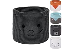 AXHOP Cajas almacenaje Cesto ropa sucia, 33x33 Cesta de almacenamiento de juguetes para niños, kallax, Ropa. Bonita cesta de lavandería con animales, cesta de regalo para bebé, gato, perro.