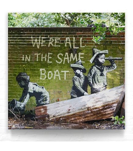 Stampa artistica su tela di BanKSY Mobile Lovers, 50,8 x 76,2 cm