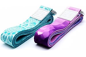 Netrox® Sangle de Yoga en Coton - Accessoire d'Entraînement Polyvalent pour l'Étirement et le Renforcement Musculaire - Réglable et Confortable - Convient à Tous les Niveaux