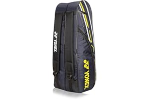 Yonex Stylish Badminton Kit-Bag |Double Zipper Compartment for Storage of 6 Rackets and Clothes|Side Pocket |Back Straps |Accessories Compartment |Made in India