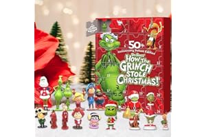 SHEAKYE Christmas Grinchs Advent Calendar 2023, Christmas Countdown Calendar, 24 Days of Christmas Advent Calendar, 24PC Cute Cartoon Elf Figures Doll Xmas Vacation Stocking Stuffer Gifts Idea (A)