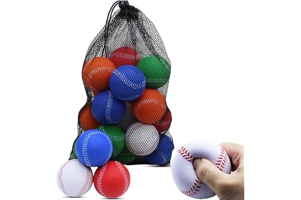 Magicorange Lot de 20 balles de baseball en mousse - Exercice d'entraînement - Baseball non marqué - Lancer plus doux, frapper - Champ, frapper et piquer