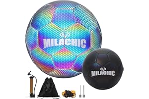 ICYANT Geegear Balón de Fútbol Reflectante, Luminoso Balón Futbol Tamaño 5 Competición Training Balón Balón de Fútbol Brilla en la Oscuridad Balón de Fútbol Fluorescente para Entrenamiento y Juegos