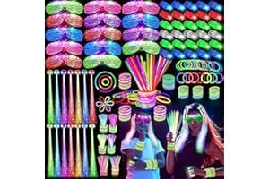 Piucrty Knicklichter Party Set 158Pcs Mitgebsel Kindergeburtstag Leuchtstäbe Pinata Füllung Kinder Neon Party Deko Accessoires Gastgeschenke Kleinigkeiten Gadgets Give Aways Glow Sticks Wundertüte