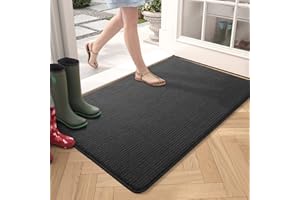 COLOR&GEOMETRY Color G Tapis Entrée Intérieur Paillasson Antidérapant 60 x 90 cm Tapis de Porte Absorbant, Lavable, Tapis pour Intérieur, Extérieur, Chambre, Cuisine, Entrée, Couloir - Noir