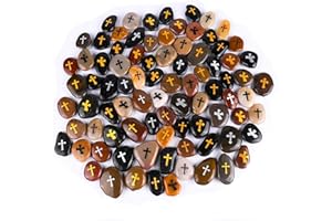 ROCKIMPACT 100PCS CROSS Engraved Inspirational Stones, Sentimental Gifts, Blessing Motivational Treat, Encouragement Message Rock Pebble Keepsake, Wholesale Price, 5-8cm (2"-3") each