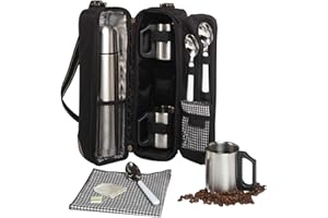 Picnic at Ascot - Deluxe Vienna Reise-Kaffeetasche für 2 Personen, inkl. Edelstahl-Isolierflasche, Tassen, Milchkännchen und Teelöffeln