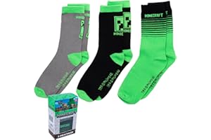 Minecraft Creeper skarpety do sneakersów, również w opakowaniu prezentowym, wysoka zawartość bawełny, skarpety chłopięce, 3 i 5 par