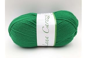 FILATI ITALIANI gomitolo lana Carezza 100g - 380 metri 100% acrilico premium per ferri 2,5/3 versatile per ogni tipo di capo d'abbigliamneto e per amigurumi (verde bandiera - 1596)