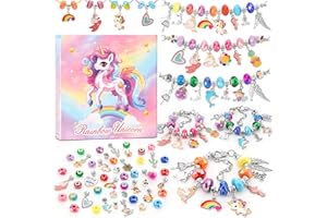 Tomylv Geschenke für Mädchen, Schmuck Basteln Mädchen, Regenbogen Bastelset Kinder ab 6 Jahre, Armbänder Selber Machen, Kinder Spielzeug ab 5-12 Jahren, Weihnachts- und Ostergeschenke
