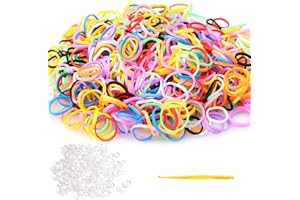 Hosung Loom Twist Bands Kit, 1080+ Colorful Loom Bands, Children's DIY Rubber Bracelet Making Kit, Best Choice for Birthday Gift