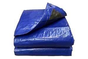 BRADSHAWS DIRECT Tarpaulins Direct 6.0m x 2.0m Heavy Duty 110gsm Blue/Green Tarpaulin Durable Waterproof Sheet Cover with Reinforcved Eyelets