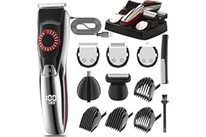 YABIFE Multifunktionaler Bartschneider Herren, Elektrischer Barttrimmer, Haartrimmer Männer, Herrenpflege-Set, Rasierer elektrisch für Bart, Haar, Körper, Nase & Augenbrauen, 39 Längeneinstellungen